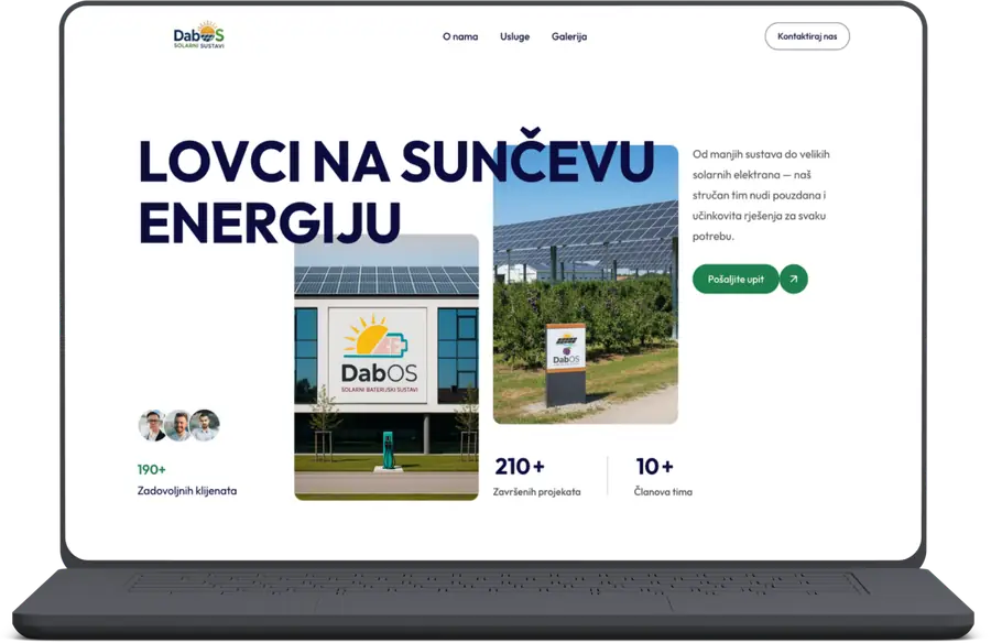 Web stranica DabOS — solarni sustavi.