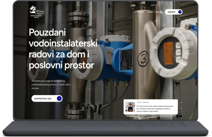 Web stranica Špina Ledić — vodoinstalaterski poslovi.
